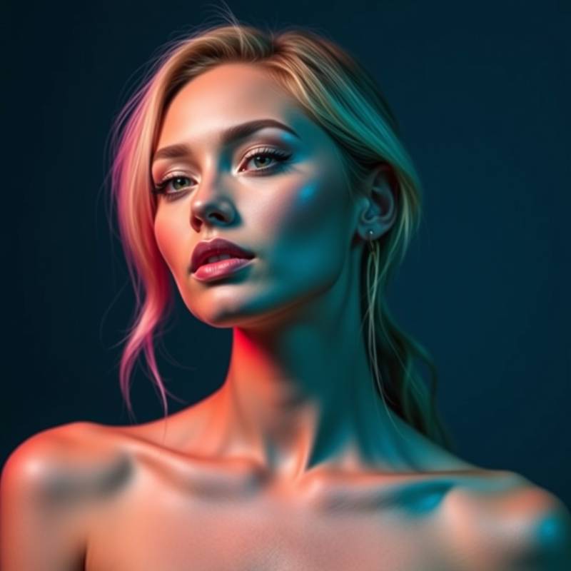 Studiofotografie - Beauty-Portrait mit Farbeffekten